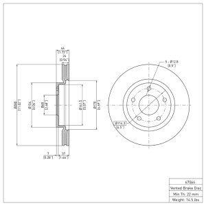 Nissan Sentra Brake Rotor (1) - Front - R1 Concepts - `13-`19